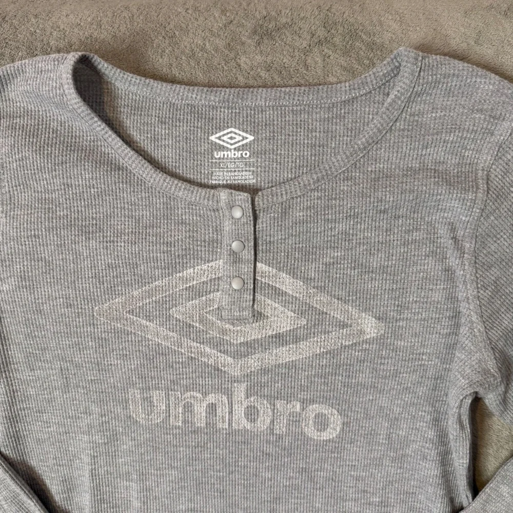 Womens Thermal Waffle Knit Henley Bodysuit Long Sleeve Size XL Gray Umbro NEW - Picture 6 of 11